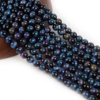 Perles d'Oeil de tigre, Rond, poli, DIY & normes différentes pour le choix, couleur bleu foncé pouce, Vendu par brin