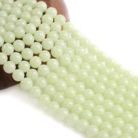 Perles de pierre gemme unique, Nuit-Lumière-Pierre, Rond, poli, DIY & normes différentes pour le choix, vert clair pouce, Vendu par brin