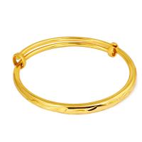 Brass Bangle, gold color plated, adjustable & for woman, 3.5mm, Inner Approx 58mm 