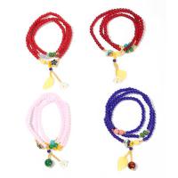 Pulseras de cristal de Murano, Donut, diferente color y patrón para la elección & Joyería, más colores para la opción, 4mm, longitud:55 cm, Vendido por Sarta