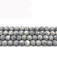 Map Stone Beads, Round, DIY & matte & frosted 