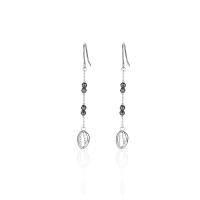 Boucles d'oreilles en acier titane, Placage, bijoux de mode & pour femme, argent, 51.4mm, Vendu par paire