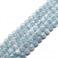 Aquamarine Beads, Round, polished, DIY blue 