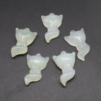 Jade Pendants, Jade New Mountain, Fox, polished, DIY, light green, 34*22*8mm Approx 1mm 