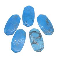 Décoration de pierre perles, turquoise naturelle, ellipse, poli, DIY, bleu, 44*22*4mm, Vendu par PC