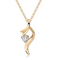 Cubic Zircon Micro Pave Brass Necklace, gold color plated, micro pave cubic zirconia & for woman Inch 