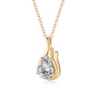 Brass cubique Collier zircon, laiton, Placage de couleur d'or, pavé de micro zircon & pour femme pouce, Vendu par brin