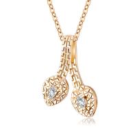 Cubic Zircon Micro Pave Brass Necklace, gold color plated, micro pave cubic zirconia & for woman Inch 