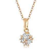 Brass Cubic Zirconia Necklace, gold color plated, micro pave cubic zirconia & for woman Inch 