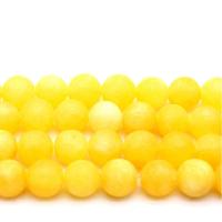 Yellow Calcedony Beads, Round, DIY & matte, yellow 