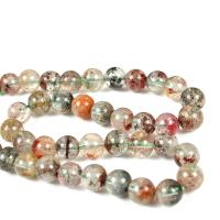 Phantom Quartz Beads, Round, DIY multi-colored 