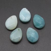 Gemstone Jewelry Pendant, Aquamarine, Teardrop, polished, DIY, blue, 18*13*7mm Approx 1mm 