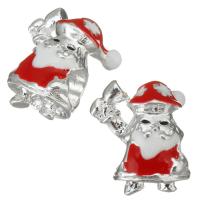 Enamel Zinc Alloy European Beads, Santa Claus, plated, DIY, red Approx 5mm 