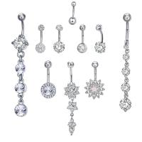 laiton Bijoux Body Piercing Set, Placage, 10 pièces & pavé de micro zircon & pour femme, plus de couleurs à choisir, Vendu par fixé