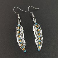 Turquoise Zinc Alloy Earring, with turquoise, fashion jewelry, silver color 