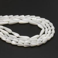 Perles en coquillage blanc naturel, coquille, larme, DIY & normes différentes pour le choix, blanc, Vendu par brin