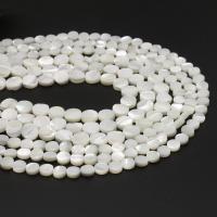 Perles en coquillage blanc naturel, coquille, Plat rond, DIY & normes différentes pour le choix, blanc, Vendu par brin