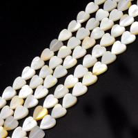 Perles en coquillage blanc naturel, coquille, coeur, DIY, blanc, 8*2mm, Vendu par brin