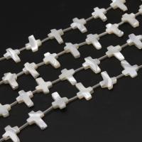 Natural White Shell Beads, Cross, DIY, white, 16*9*3mm 