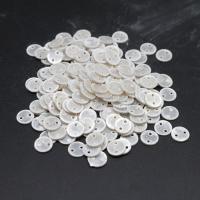 シェル ジュエリー コネクタ, 貝, ラウンド形, DIY, ホワイト, 0.8*0.1mm, 穴:約 1mm, 100パソコン/バッグ, 売り手 バッグ