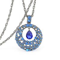 Zinc Alloy Cubic Zirconia Necklace, with Cubic Zirconia, fashion jewelry 80cm+7cm  5cm 