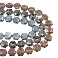 Fashion Crystal Beads, Hexagon, plated & DIY & faceted 16*15*14mm 