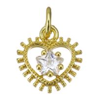 Cubic Zirconia Micro Pave Brass Pendant, gold color plated, micro pave cubic zirconia & hollow Approx 3.5mm 