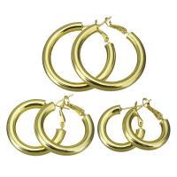 Brass Hoop Earring, gold color plated & for woman 