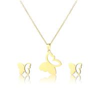 Fashion Stainless Steel Jewelry Sets, gold color plated, 2 pieces & for woman .7 