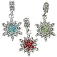 Zinc Alloy European Pendants, Snowflake, plated & DIY Approx 4.5mm 