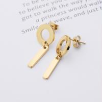 Stainless Steel Drop Earring, gold color plated, for woman 