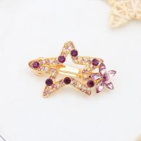 Hair Barrettes, Zinc Alloy, Star, fashion jewelry & for woman & with rhinestone 