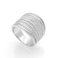 Zinc Alloy Finger Ring, platinum color plated, Unisex & micro pave cubic zirconia, 19mm, US Ring 