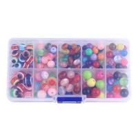 Gemischte Acryl Perlen Schmuck, mit Kunststoff Kasten, DIY, 128x65x22mm, 180PCs/Box, verkauft von Box