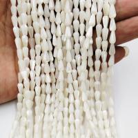 Perles en coquillage blanc naturel, coquille blanche, larme, poli, DIY, blanc Vendu par brin