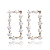 Zinc alliage strass Stud Earring, alliage de zinc, Placage, pour femme & avec strass, plus de couleurs à choisir Vendu par paire