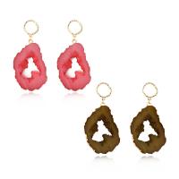 Resin Zinc Alloy Earring, with Resin, fashion jewelry & for woman 