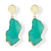 Resin Zinc Alloy Earring, with Resin, fashion jewelry & for woman 