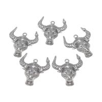 ステンレス動物模様のペンダント, ステンレス, 牛の角, ダイカスト, DIY, シルバー, 27*24*4mm, 売り手 パソコン