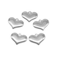 pendentifs de cœur en inox , acier inoxydable, coeur, moulage sous pression, DIY, argent, 25*18*4mm Environ 1mm, Vendu par PC