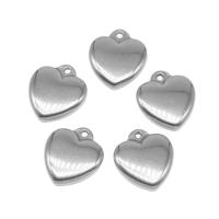 pendentifs de cœur en inox , acier inoxydable, coeur, moulage sous pression, DIY, argent, 18*16*4mm, Vendu par PC