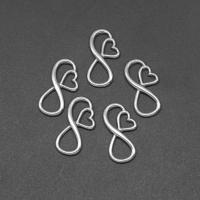 Edelstahl Schmuck Charme, Nummer 8, Druckguss-, DIY, Silberfarbe, 22*12*1mm, Bohrung:ca. 1mm, verkauft von PC