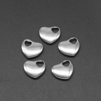 pendentifs de cœur en inox , acier inoxydable, coeur, moulage sous pression, DIY, argent, 13*15*4mm, Vendu par PC