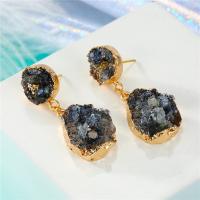 Zinc Alloy Drop Earring, with Resin, fashion jewelry & for woman 45mm 