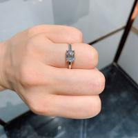 Cubic Zirconia anillo de dedo de plata esterlina, Plata de ley 925, chapado en color de platina, diverso tamaño para la opción & micro arcilla de zirconia cúbica & para mujer, más colores para la opción, Vendido por UD