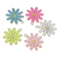 Zink Legierung Emaille Anhänger , Zinklegierung, Blume, plattiert, unterschiedliche Farbe und Muster für die Wahl & DIY, keine, 25*29*2mm, 100PCs/Tasche, verkauft von Tasche