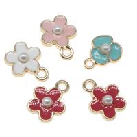 Zink Legierung Emaille Anhänger , Zinklegierung, Blume, plattiert, unterschiedliche Farbe und Muster für die Wahl & DIY, keine, 13*10*3mm, 100PCs/Tasche, verkauft von Tasche