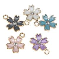 Zink Legierung Emaille Anhänger , Zinklegierung, Blume, plattiert, unterschiedliche Farbe und Muster für die Wahl & DIY, keine, 17-13*3mm, 100PCs/Tasche, verkauft von Tasche