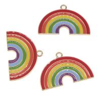 Zink Legierung Emaille Anhänger , Zinklegierung, Regenbogen, plattiert, DIY, farbenfroh, 21*33*1mm, 100PCs/Tasche, verkauft von Tasche