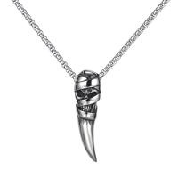 Titanium Steel Necklace, Skull, plated, for man 49mm Approx 21.65 Inch 